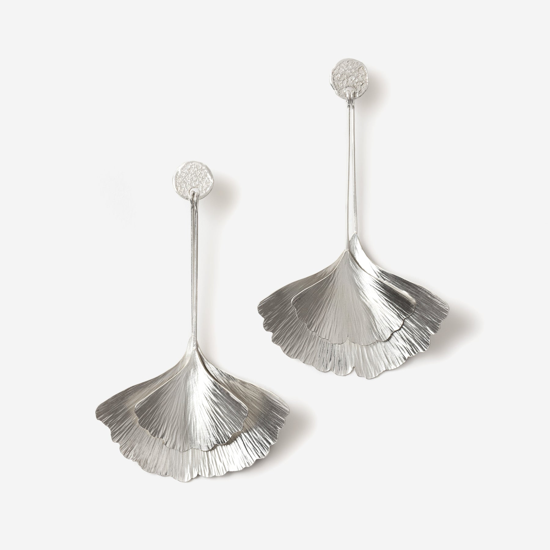 earrings DOUBLE LEAF SILVER