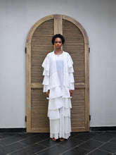 ALLY RUFFLE TWO-PIECE DRESS - WHITE