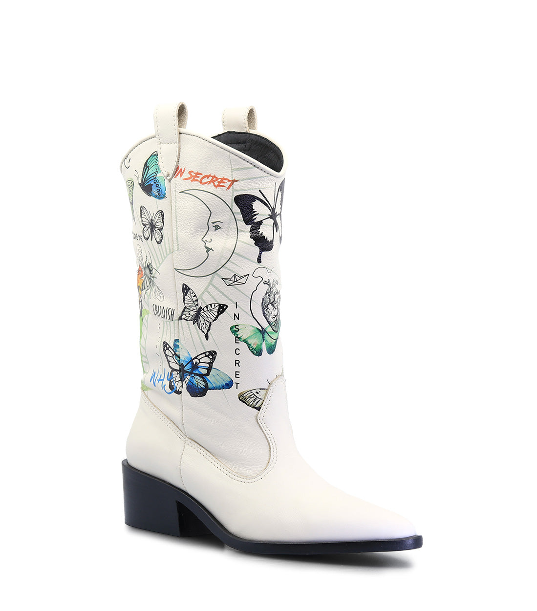 Evalu3 Tattoo Print Texan Booties