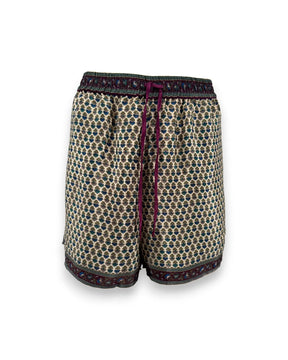 Embossed Botanical Crepe Shorts