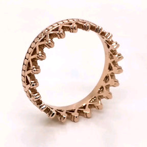 9ct Yellow Gold Crown Stack Ring