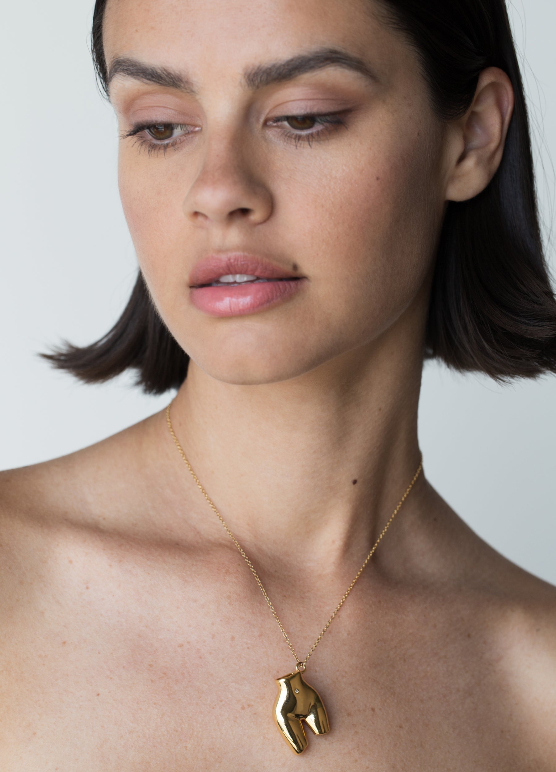 Figure Charm Gold Necklace