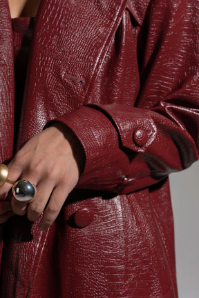 Ono Faux Leather Trench jacket