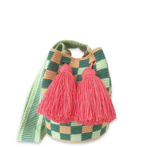 Green Checkered Wayuu Bag