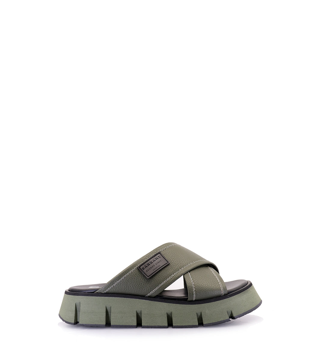 Eco-Friendly Green Cross-Strap Sandals Drake
