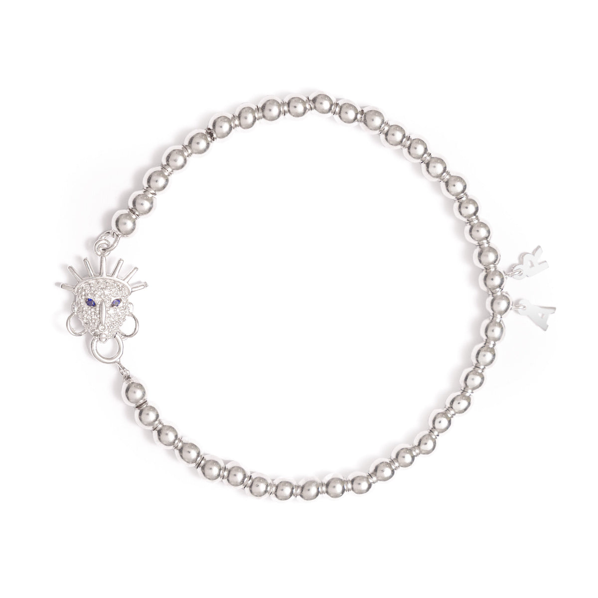 Àṣà Bespoke Bracelet – Custom Beaded Bracelet with Lab-Grown Diamonds & Initial Charms