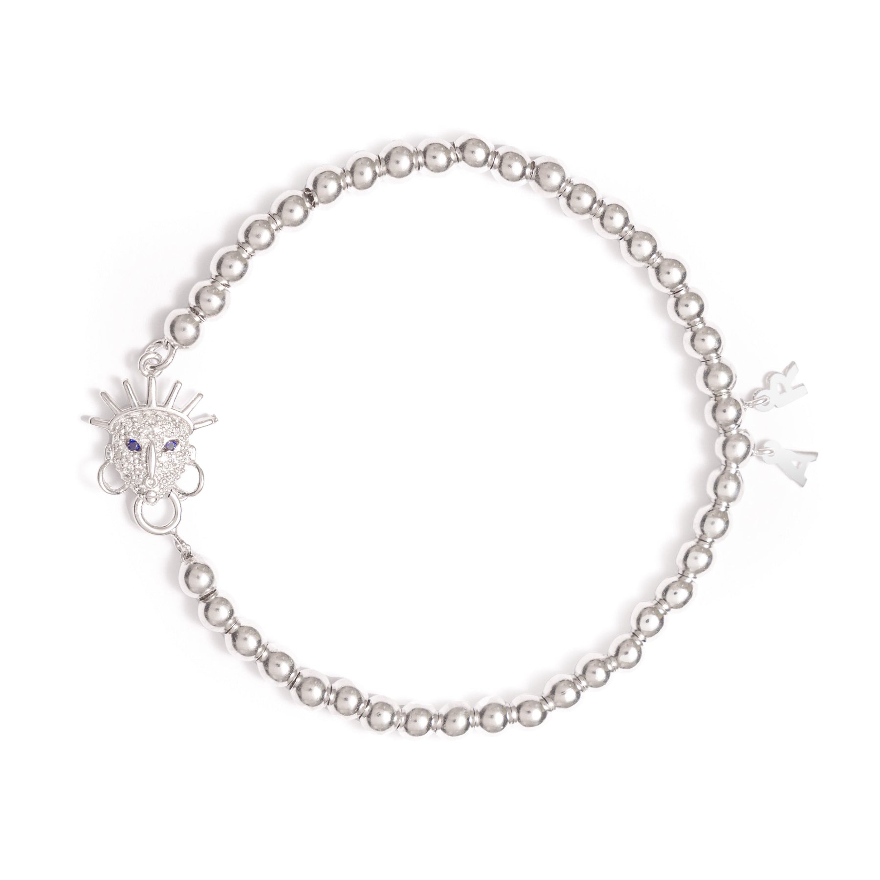 Àṣà Bespoke Bracelet – Custom Beaded Bracelet with Lab-Grown Diamonds & Initial Charms