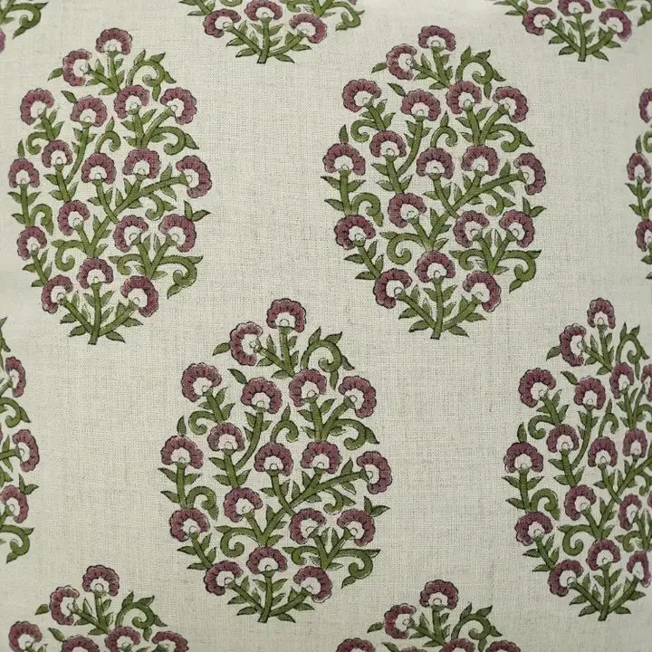 Handcrafted Block Printed Design Handmade Pure Linen Cushion Cover - Gudhal