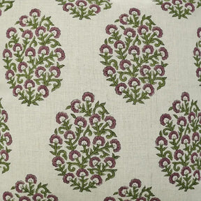 Handcrafted Block Printed Design Handmade Pure Linen Cushion Cover - Gudhal