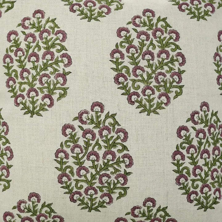 Handcrafted Block Printed Design Handmade Pure Linen Cushion Cover - Gudhal
