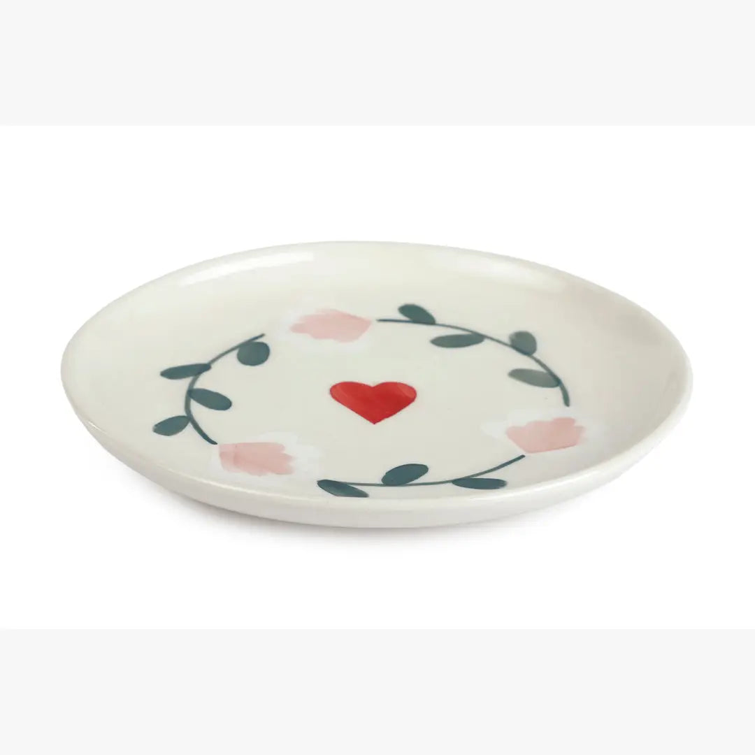 Ceramic Dessert Plates - Amour Petal , 7 Inches (Set of 2)