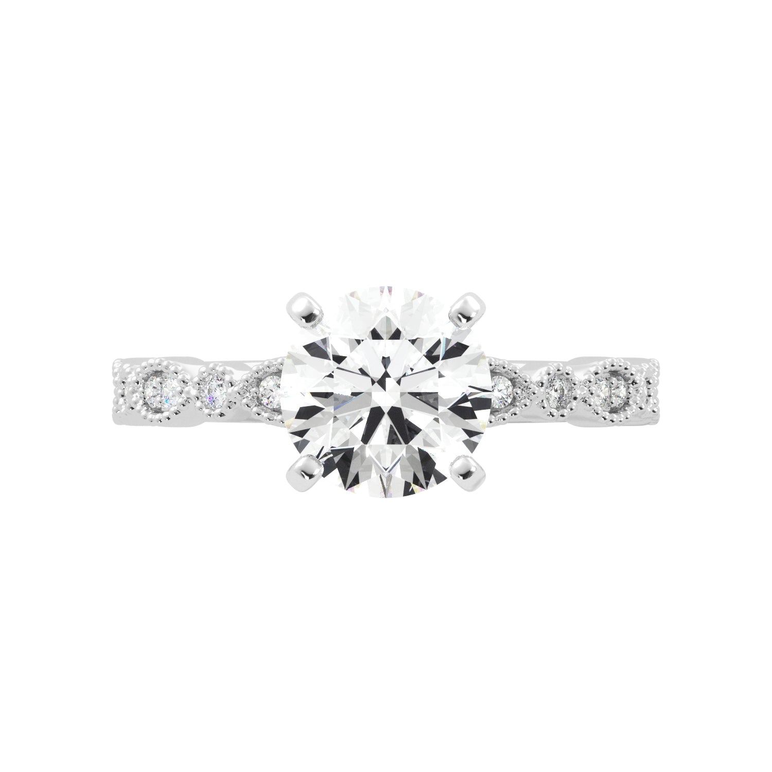 Natural Diamond Hidden Halo Platinum Engagement Ring