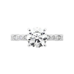 Natural Diamond Hidden Halo Platinum Engagement Ring