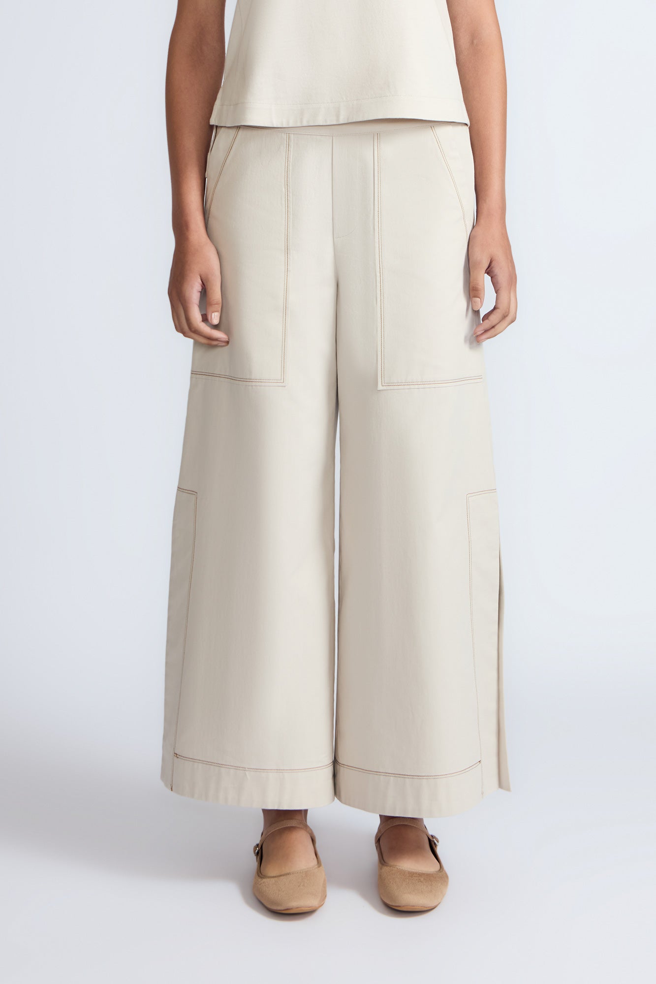 Zoe High-Rise Cotton Pants | Pristine
