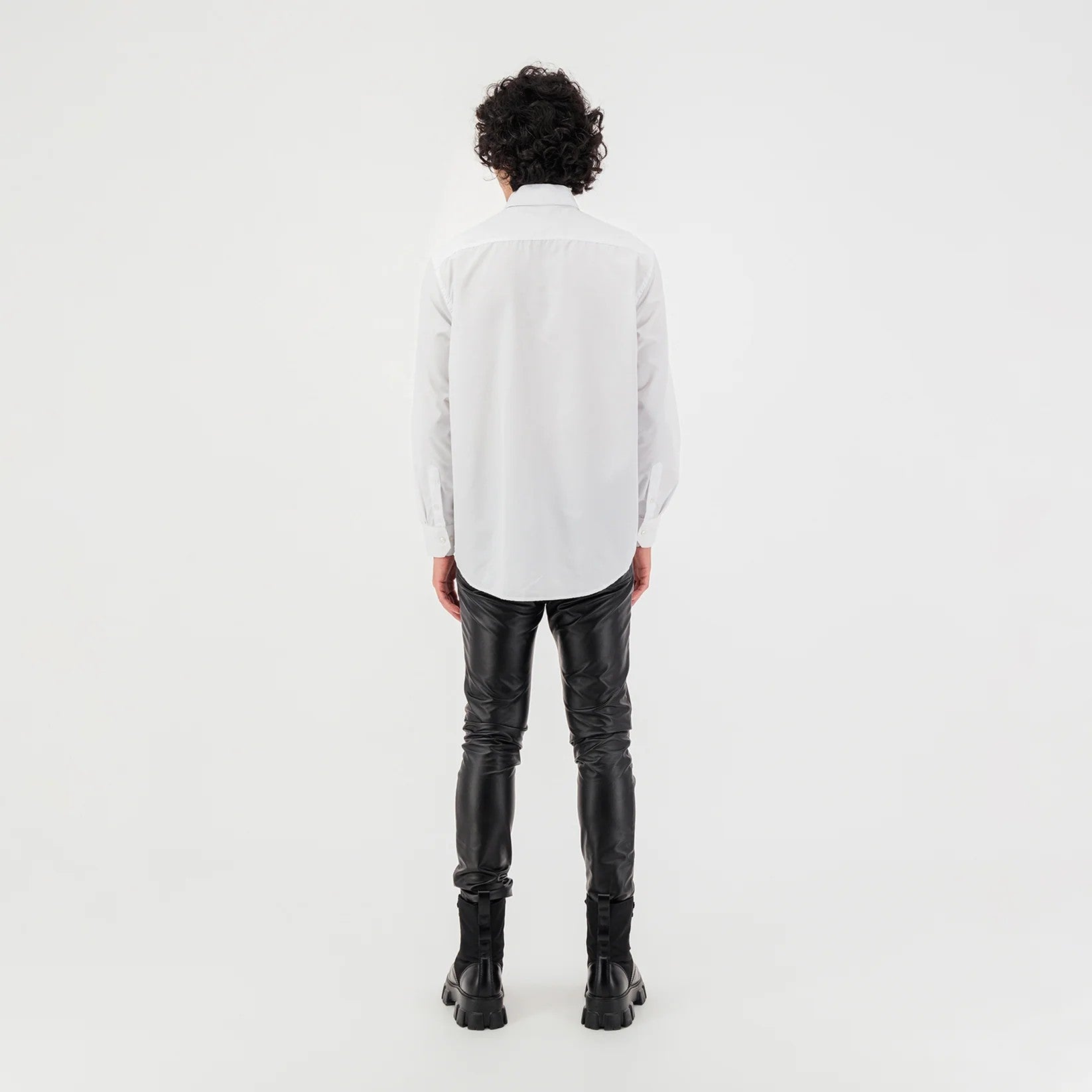 Denim Patch Long Sleeve Button Up Shirt