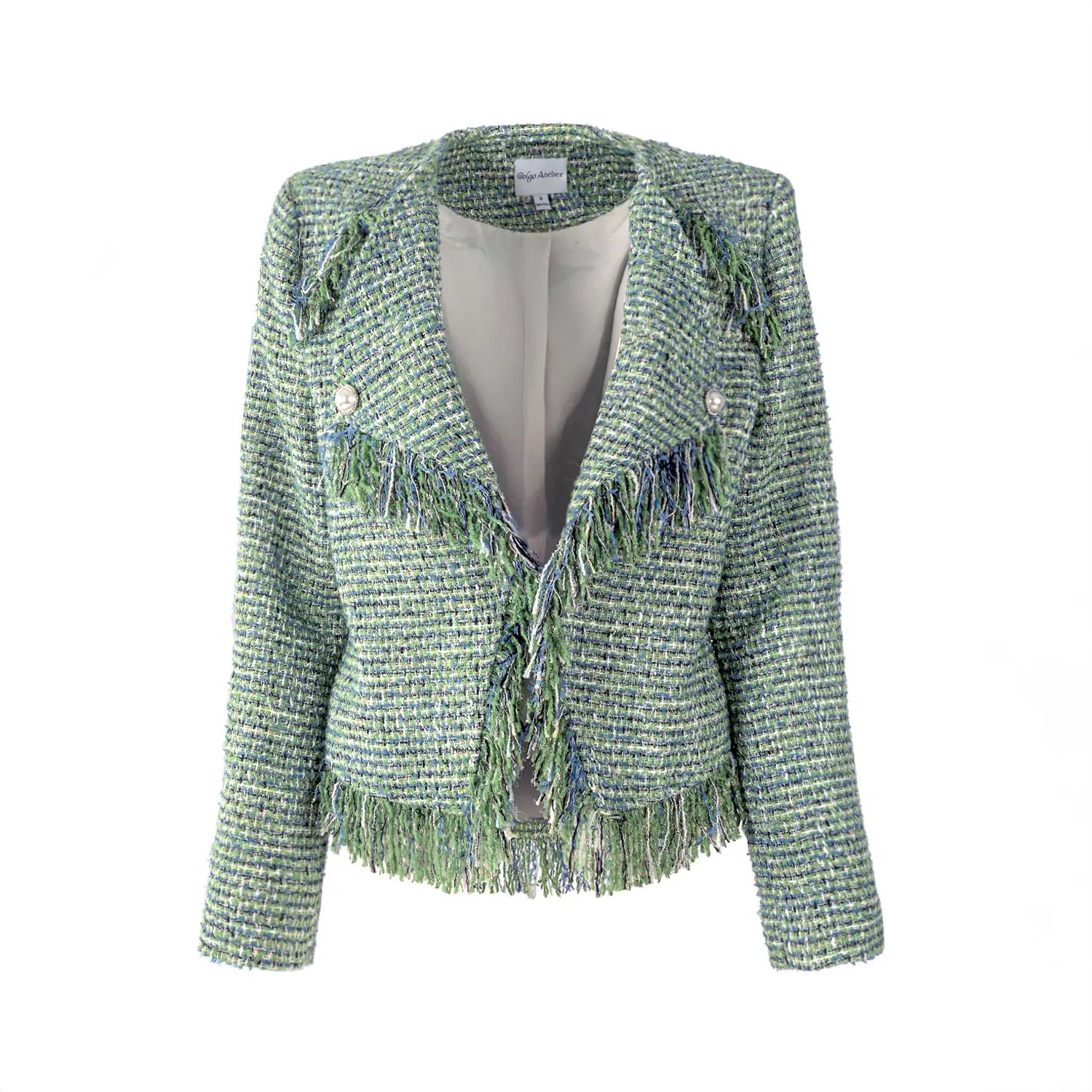 Cora Fringed Tweed Bouclé Moto Jacket