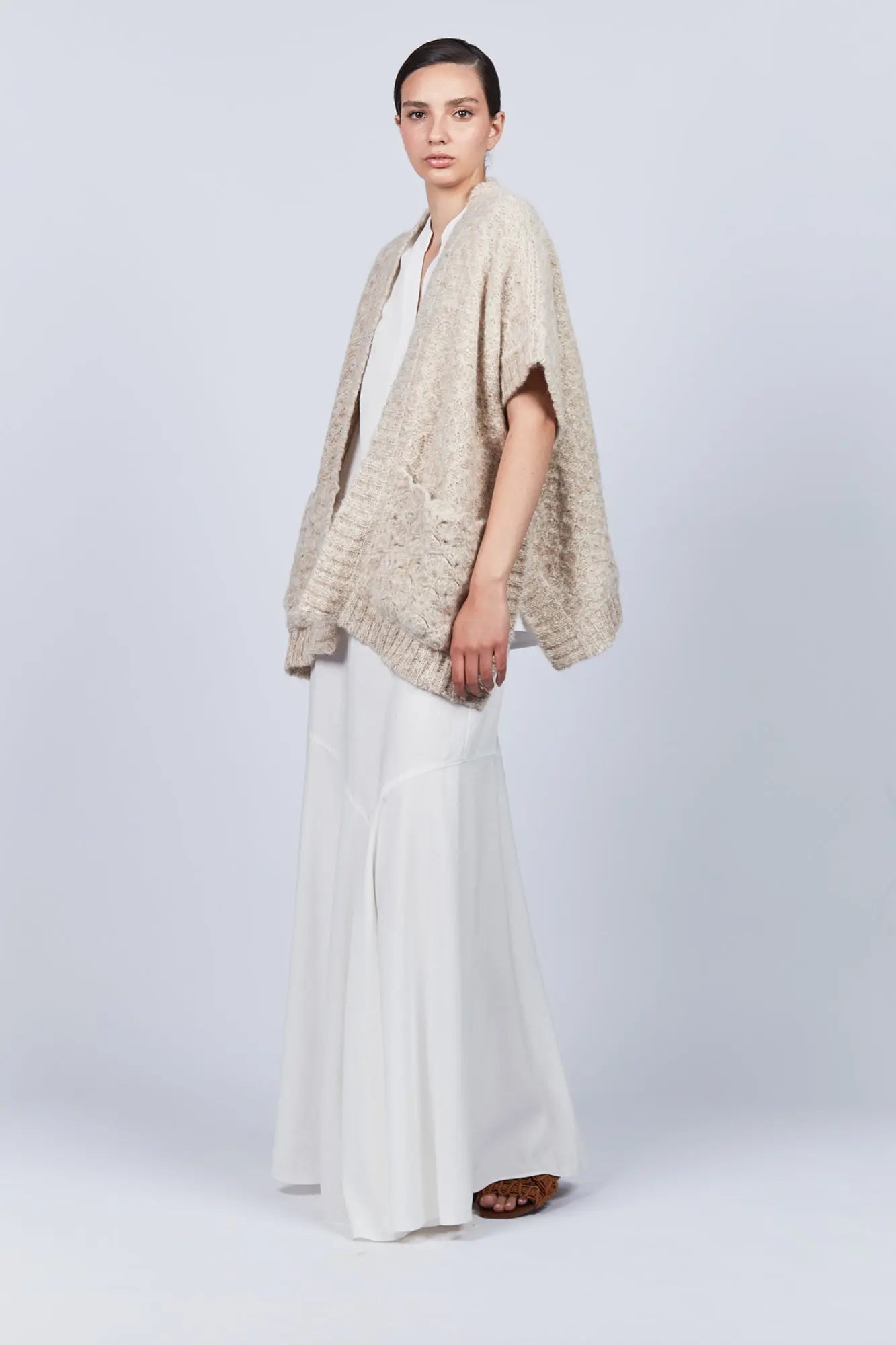 Elaine Poncho | Beige Melange