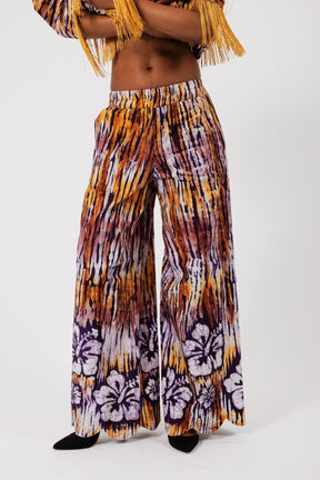FRIDA, wide-leg batik trousers