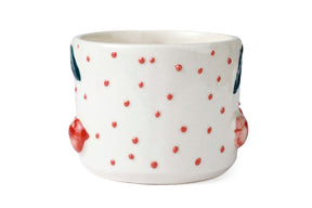 Cherry Pop Ceramic Mug - Red , 3 x 4 Inches - Set of 4