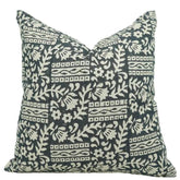 Decorative Hand-Carved Block Printed Pure Linen Pillow Cover - Mumtaz