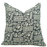 Decorative Hand-Carved Block Printed Pure Linen Pillow Cover - Mumtaz