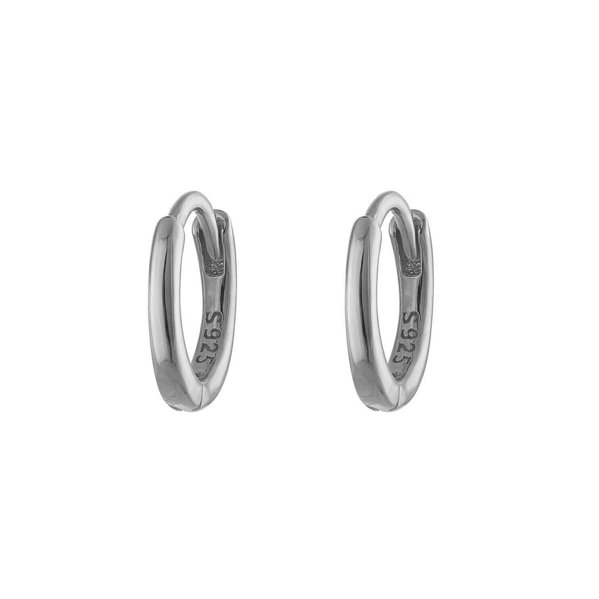 Sterling Silver Seven Mm Huggie Hoop Earring