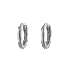 Sterling Silver Seven Mm Huggie Hoop Earring
