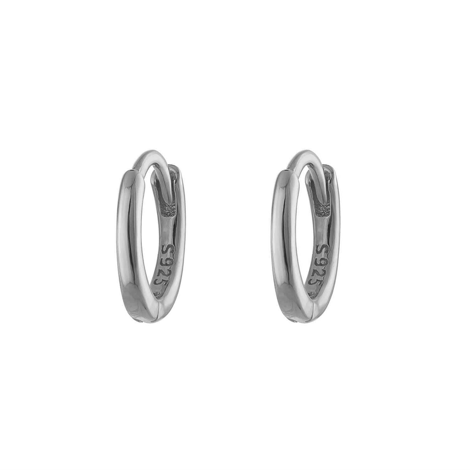 Sterling Silver Seven Mm Huggie Hoop Earring