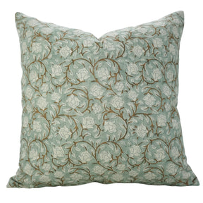 Handmade Block Print Pure Linen Pillow Cover- Amritvela