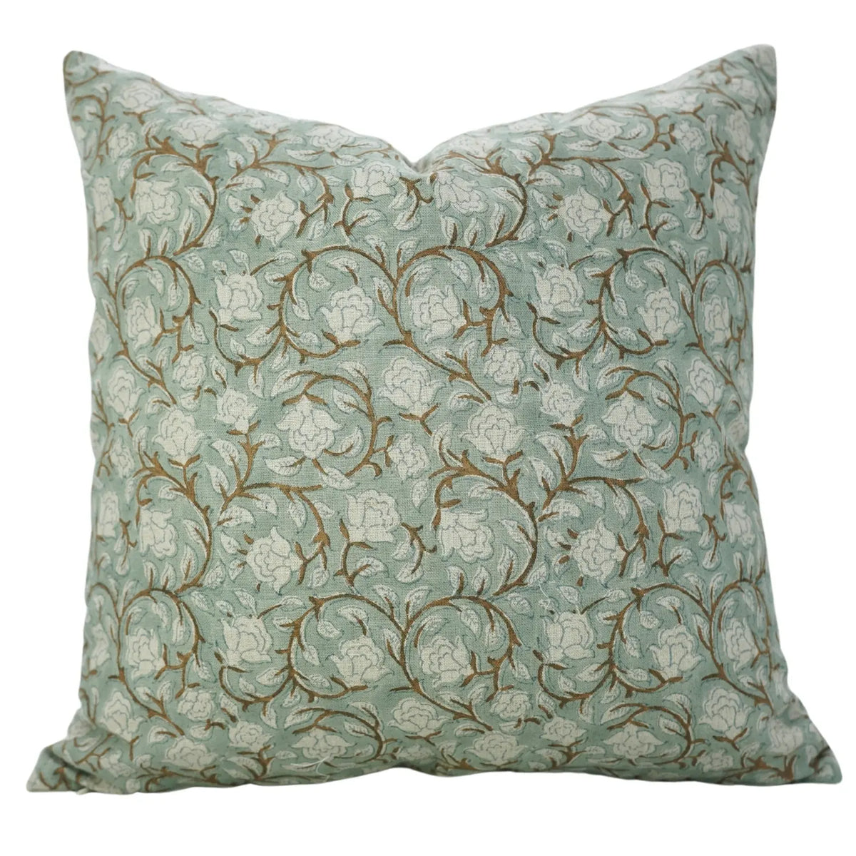 Handmade Block Print Pure Linen Pillow Cover- Amritvela