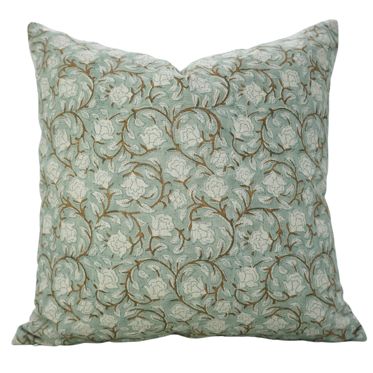 Handmade Block Print Pure Linen Pillow Cover- Amritvela