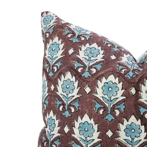 Indian Block Print Design Viscose Linen Pillow Cover - Kusum