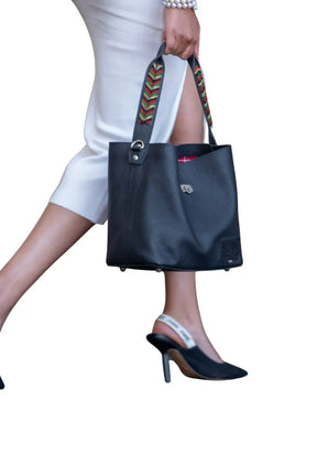 Abelo Leather Mini Bucket Hand Bag - Beaded