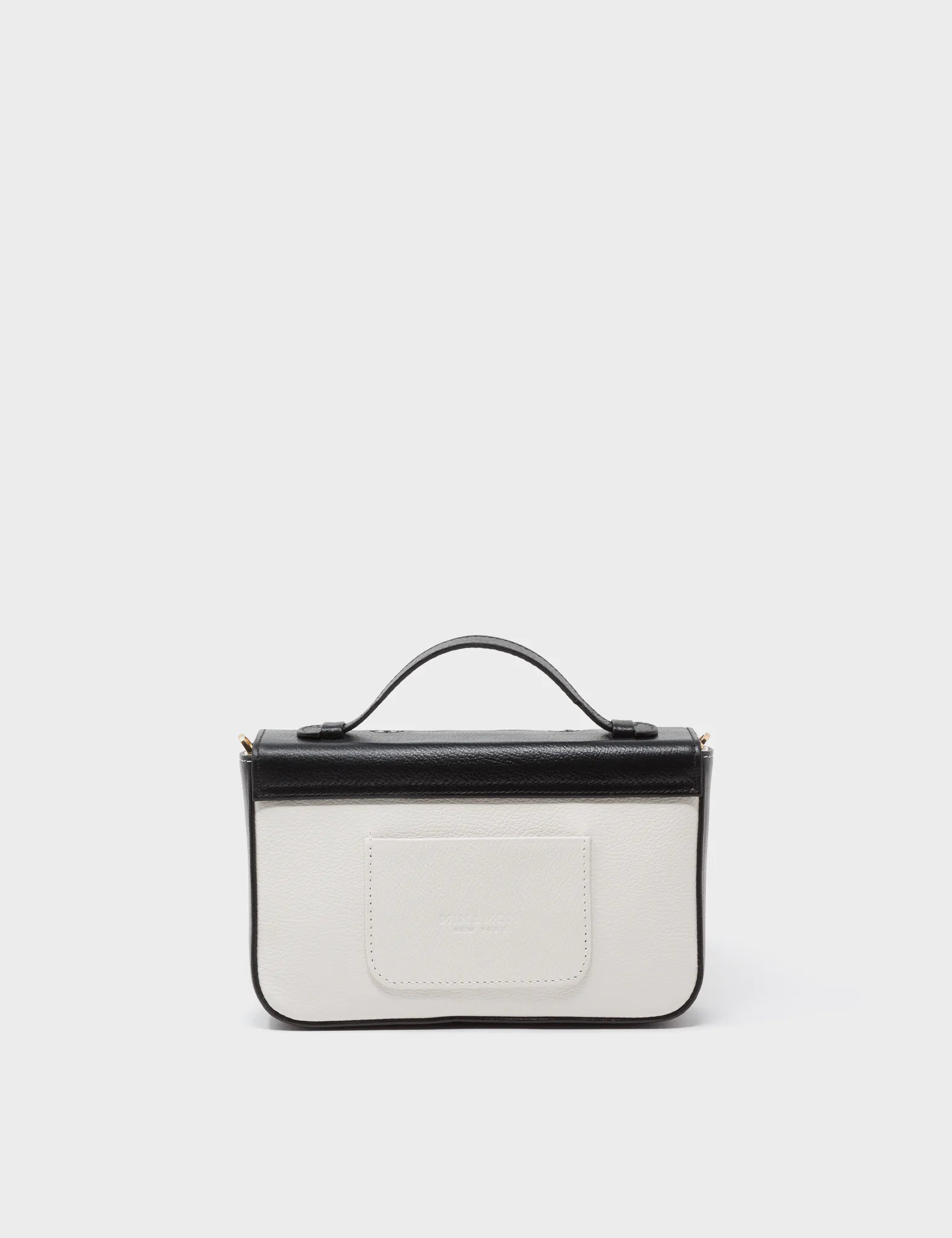 Amantis Black And Cream Leather Crossbody Mini Handbag - All Over Eyes Embroidery