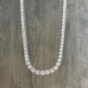 THE “JAIMIE” 4 PRONG GRADUATED TENNIS NECKLACE