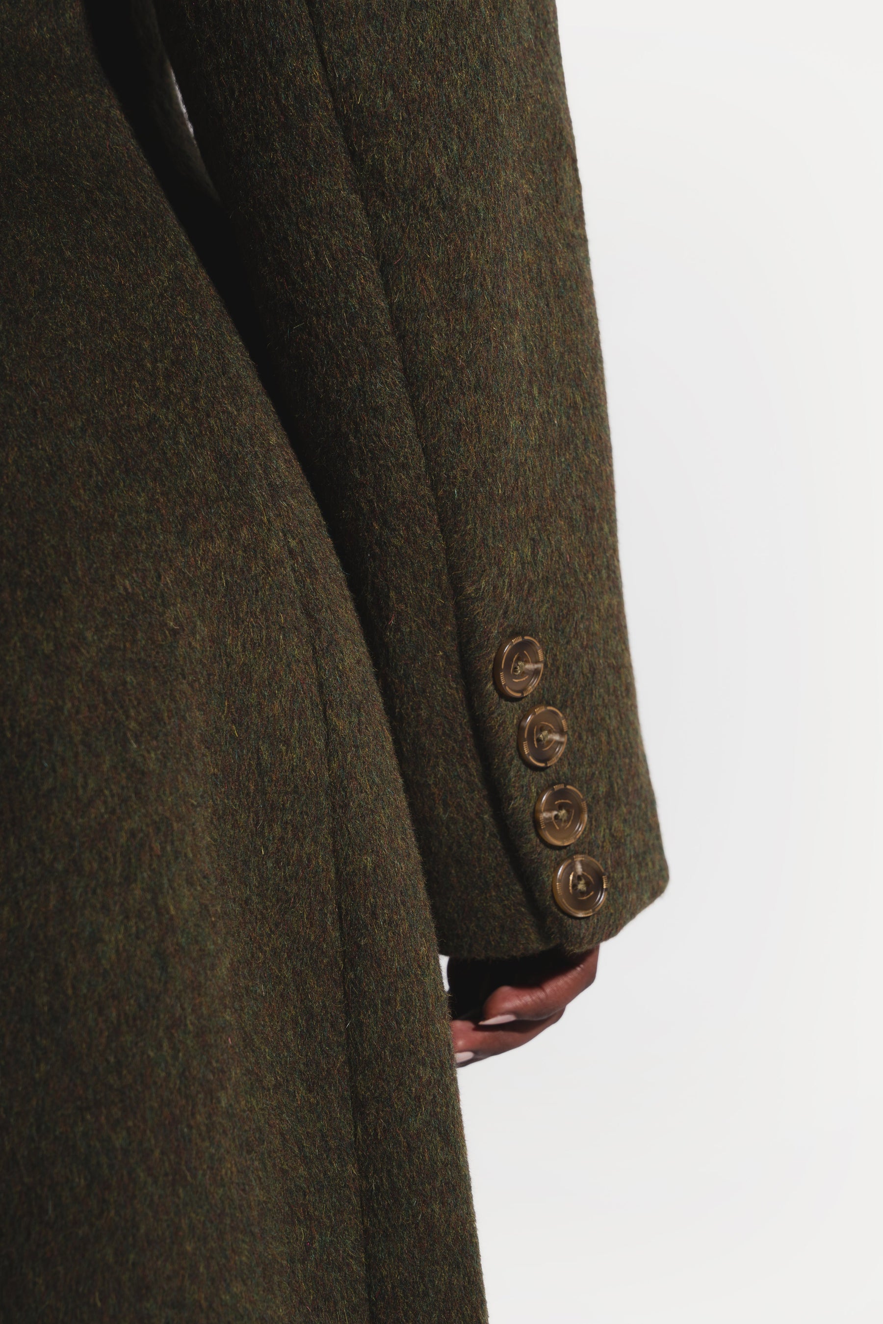 IMAN Wool Long jacket in OLIVE
