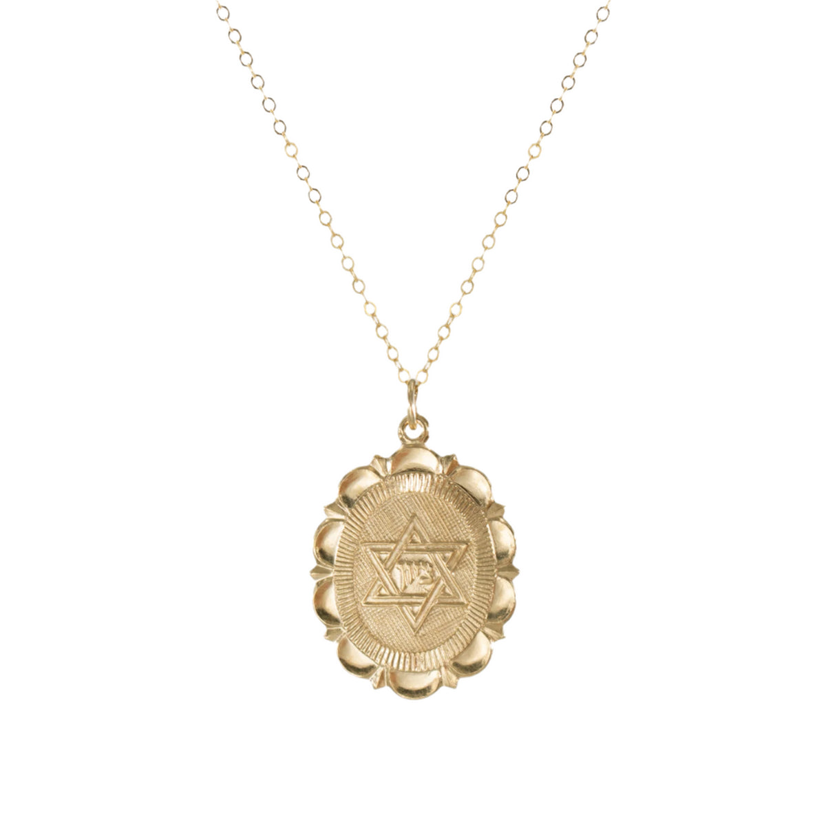 Star of David Jewish Gold Charm Necklace