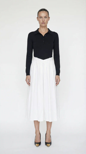 Sonia Polo Midi Dress With Pleated Skirt