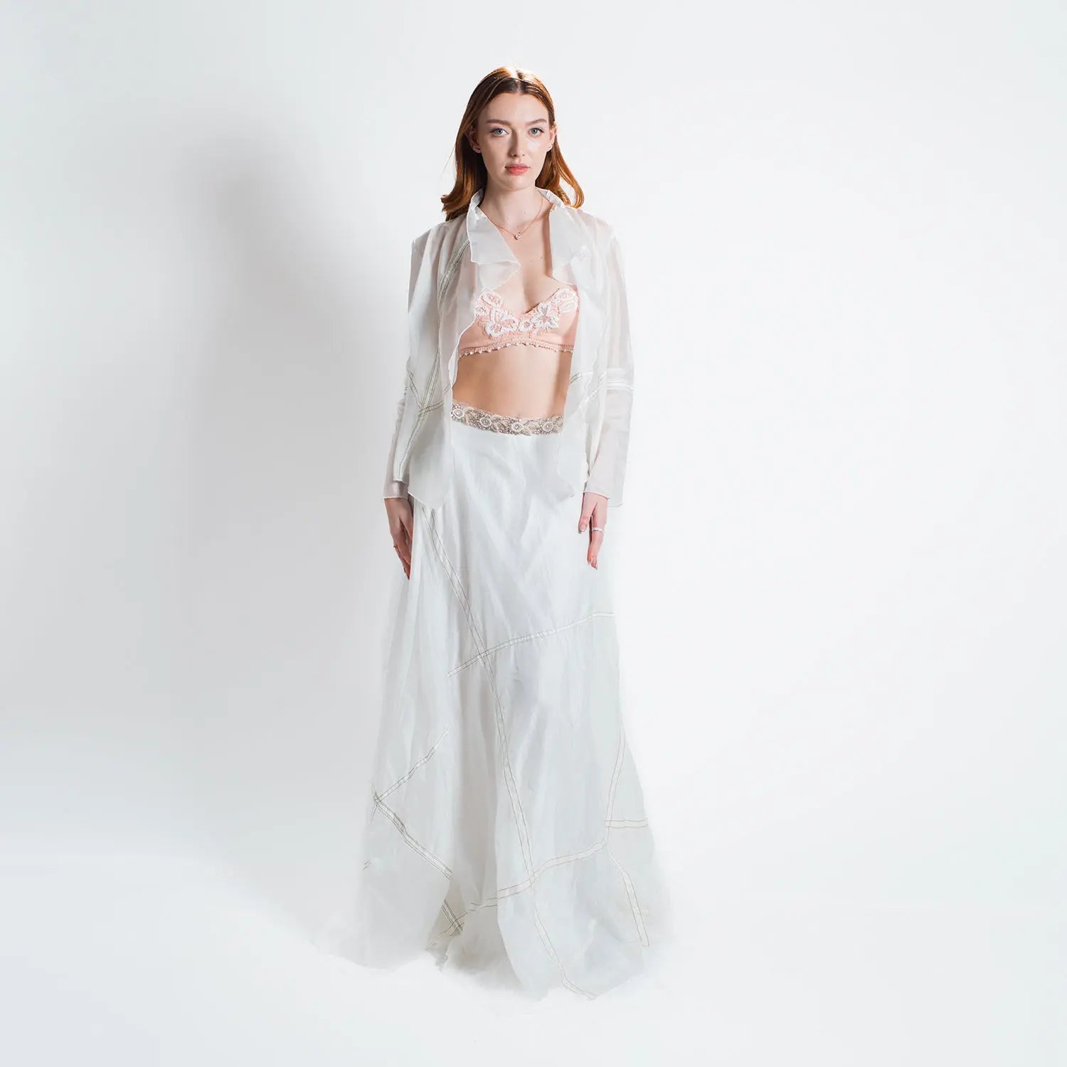 Elinor Flutter Front Parachute Jacket-White
