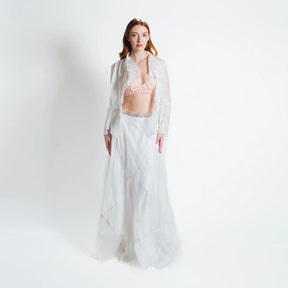 Elinor Flutter Front Parachute Jacket-White