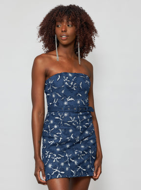 Erie Corset Denim Mini Dress