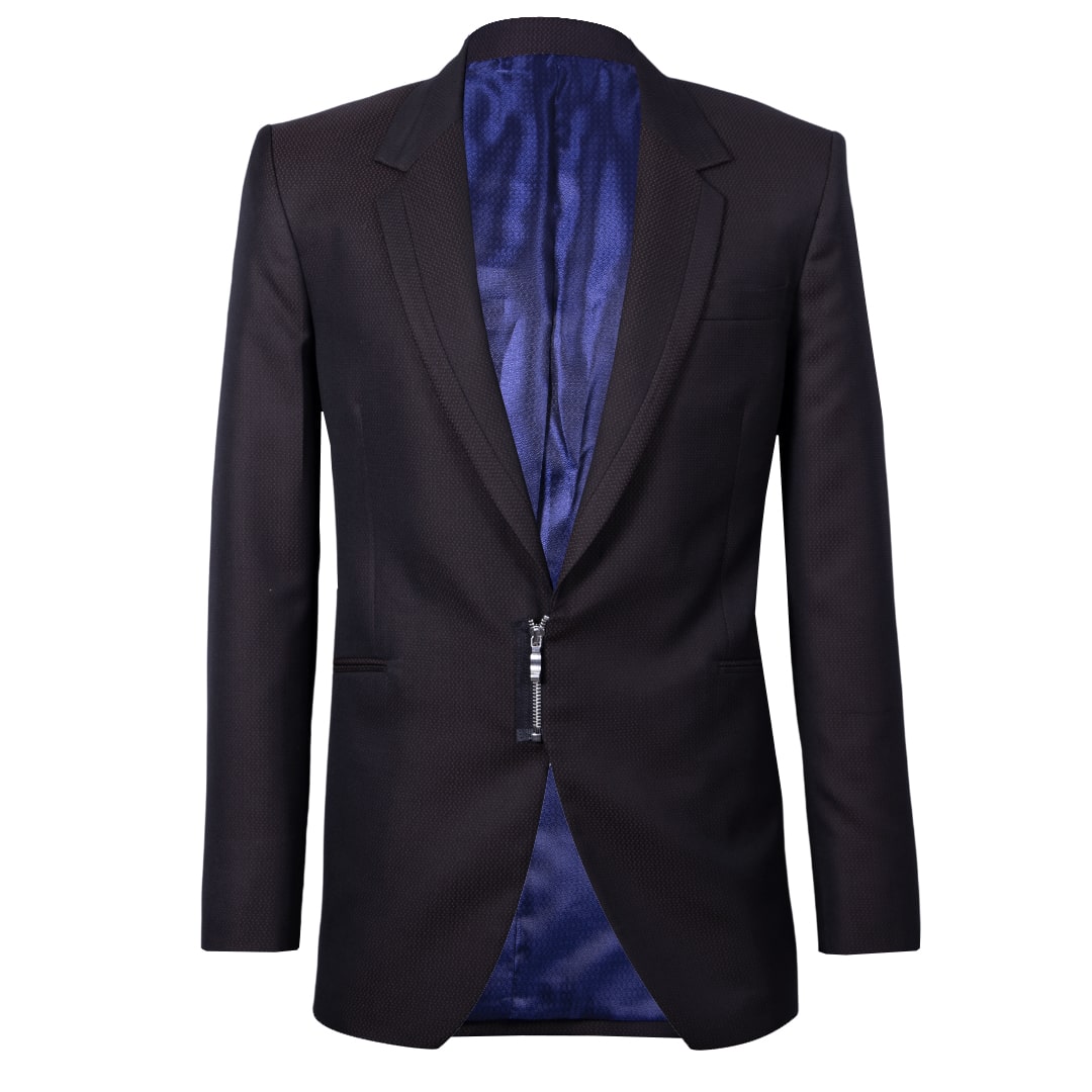 Brown zip-up blazer