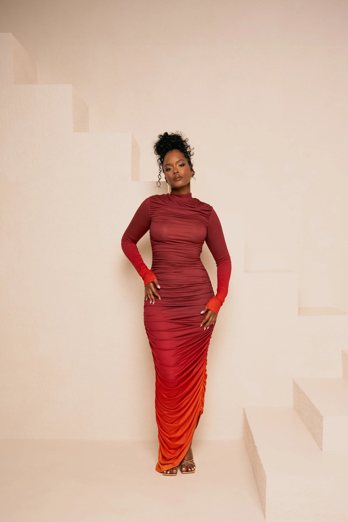 DAWN RUCHED MAXI KNIT DRESS