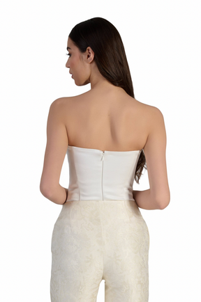Dara Strapless Bodysuit in White