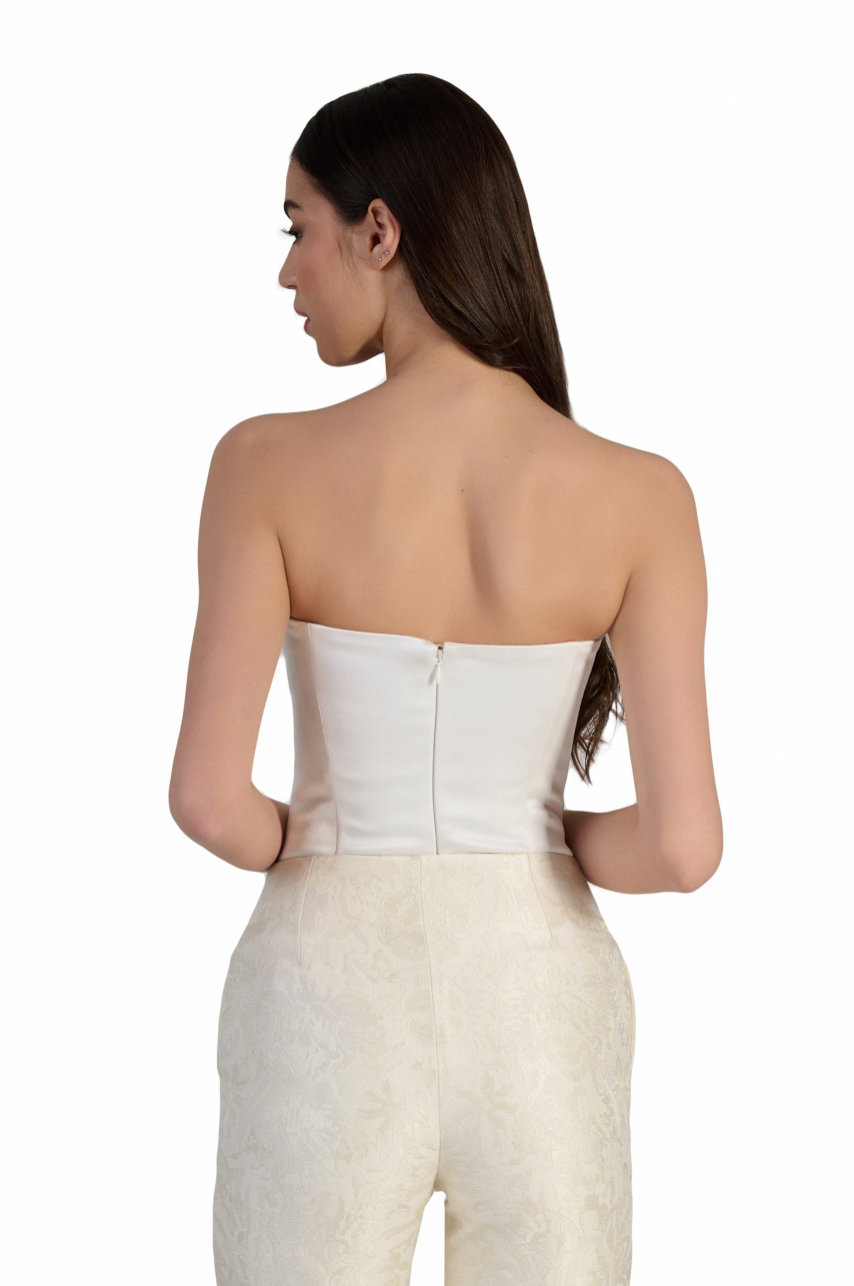Dara Strapless Bodysuit in White