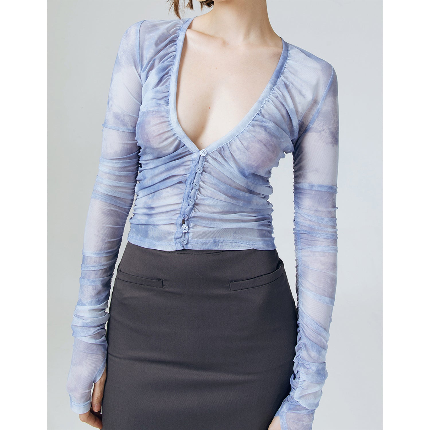 KARLIE SHEER HAND DETAILED TOP