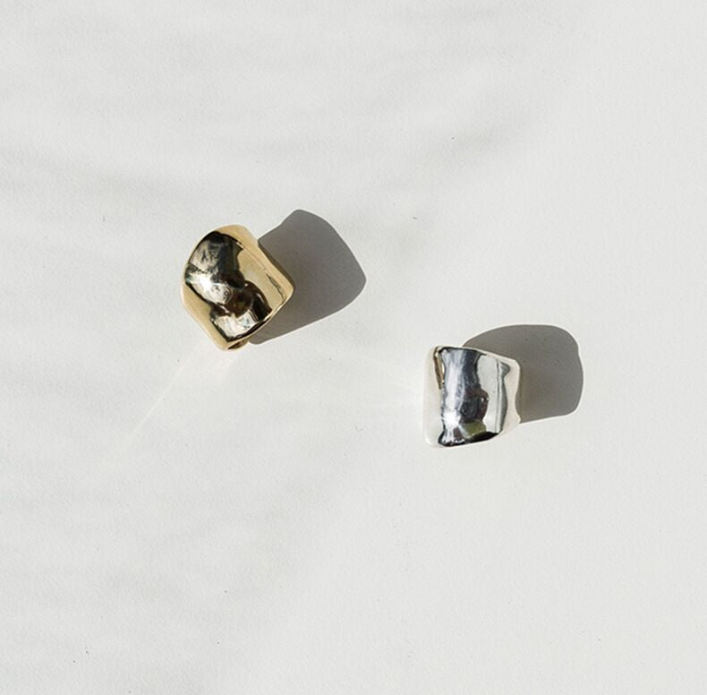 Gold Ear Cuff Statement Moon Earring
