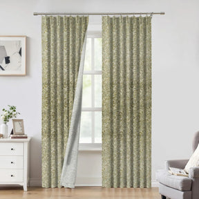 Indian Floral Printed Pure Linen Blackout Grommet - Kudrat