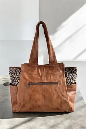 Irena Luxe Terra Artistic Leather Tote Bag