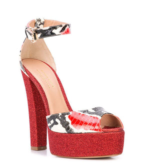 Red Venezia Platform Heel